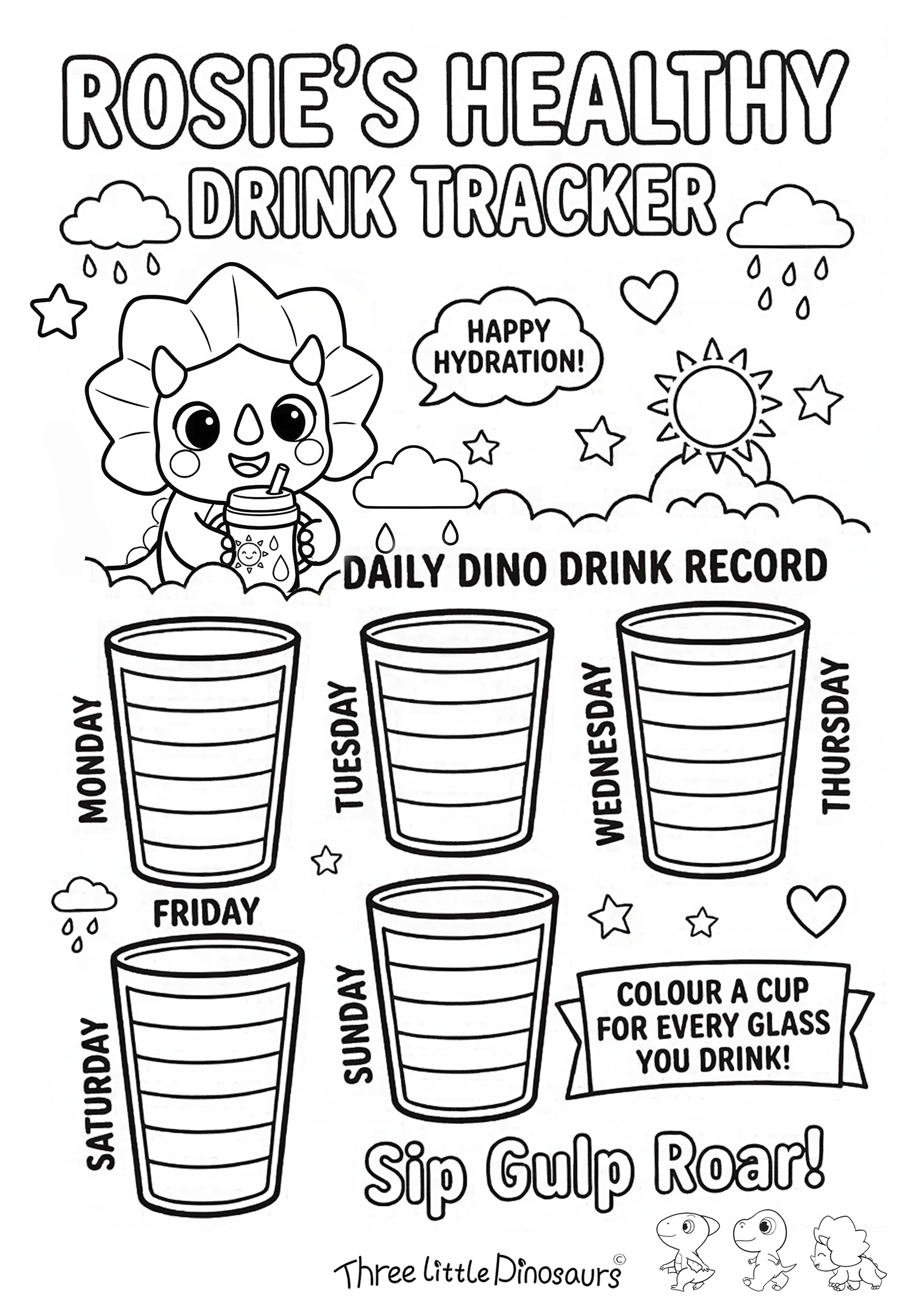 Rosie's Healthy Drink Tracker – Free Printable for Kids