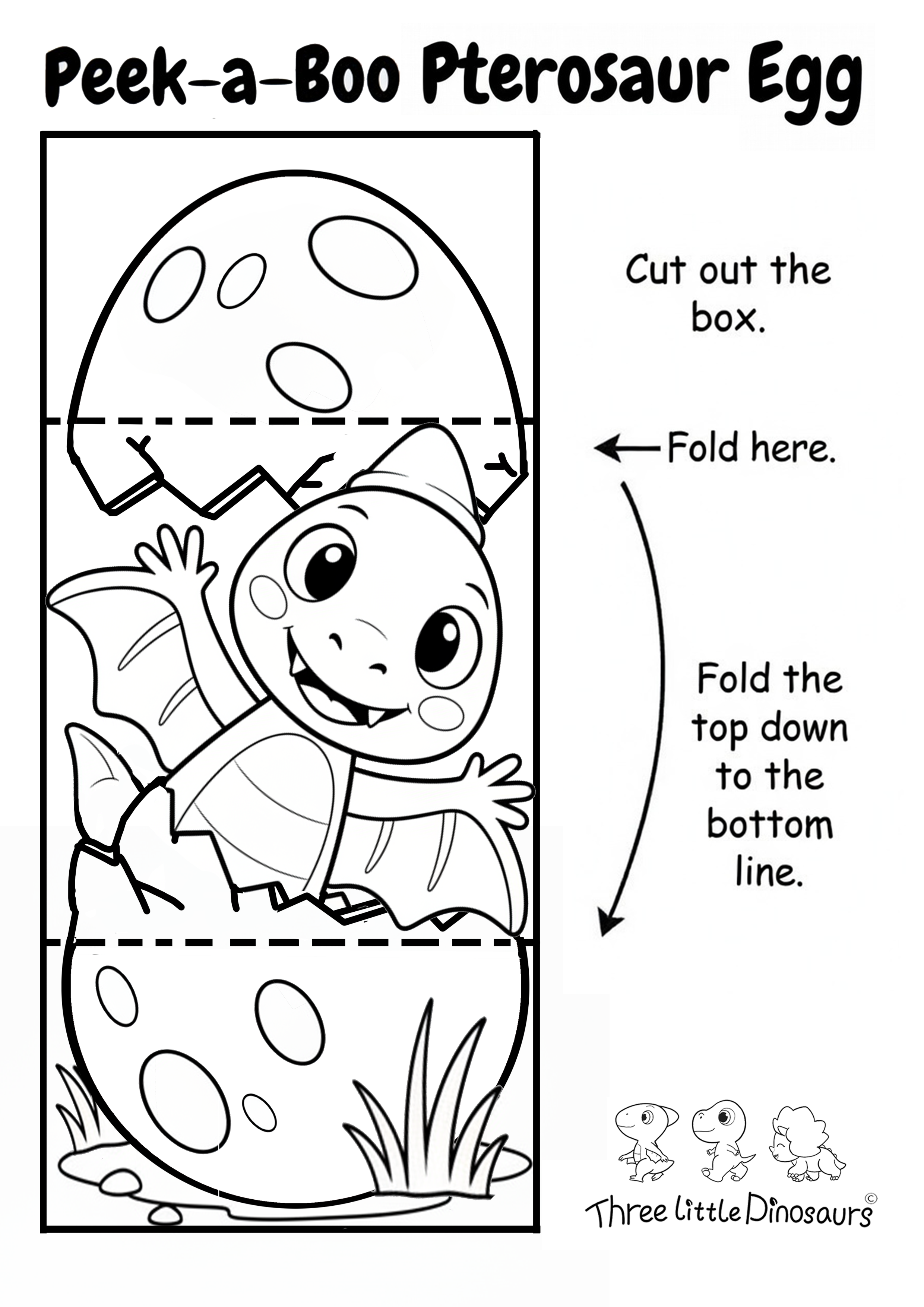 Peek-a-Boo Pterosaur Egg – Free Printable Craft for Kids