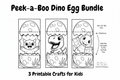 Peek-a-Boo Dinosaur Egg Bundle – 3 Printable Crafts for Kids