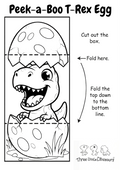 Peek-a-Boo T-Rex Egg printable craft for kids