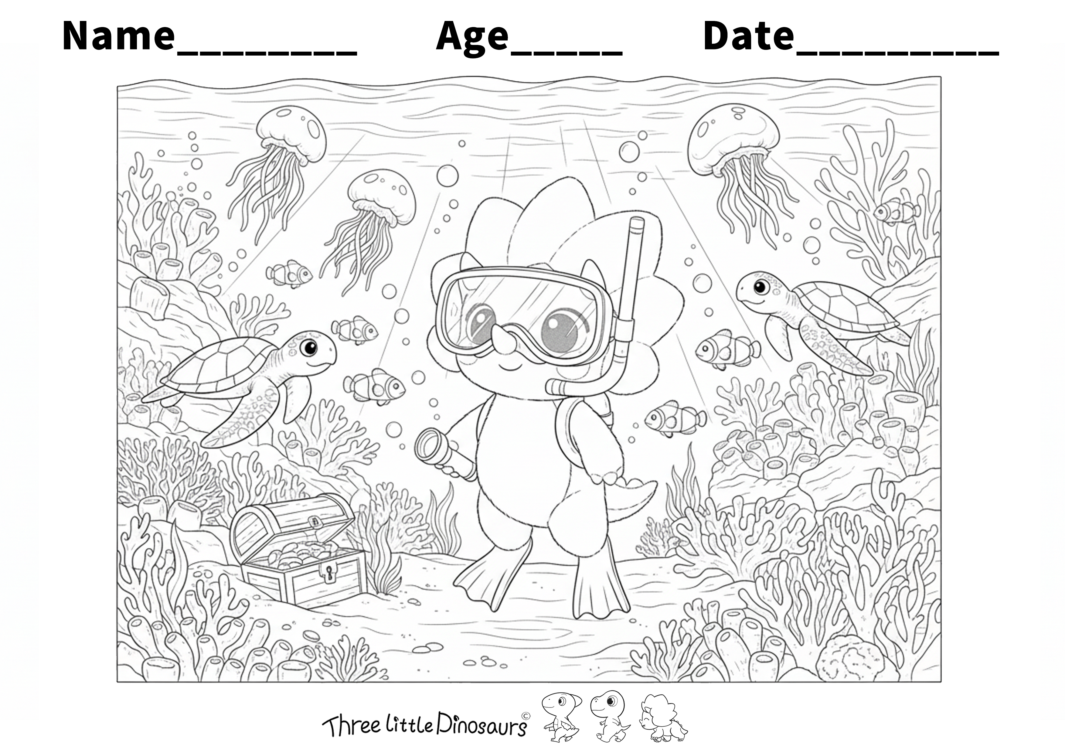 Rosie's Sea Exploration – Free Underwater Coloring Page for Kids
