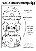 Peek-a-Boo Triceratops Egg – Free Printable Craft for Kids