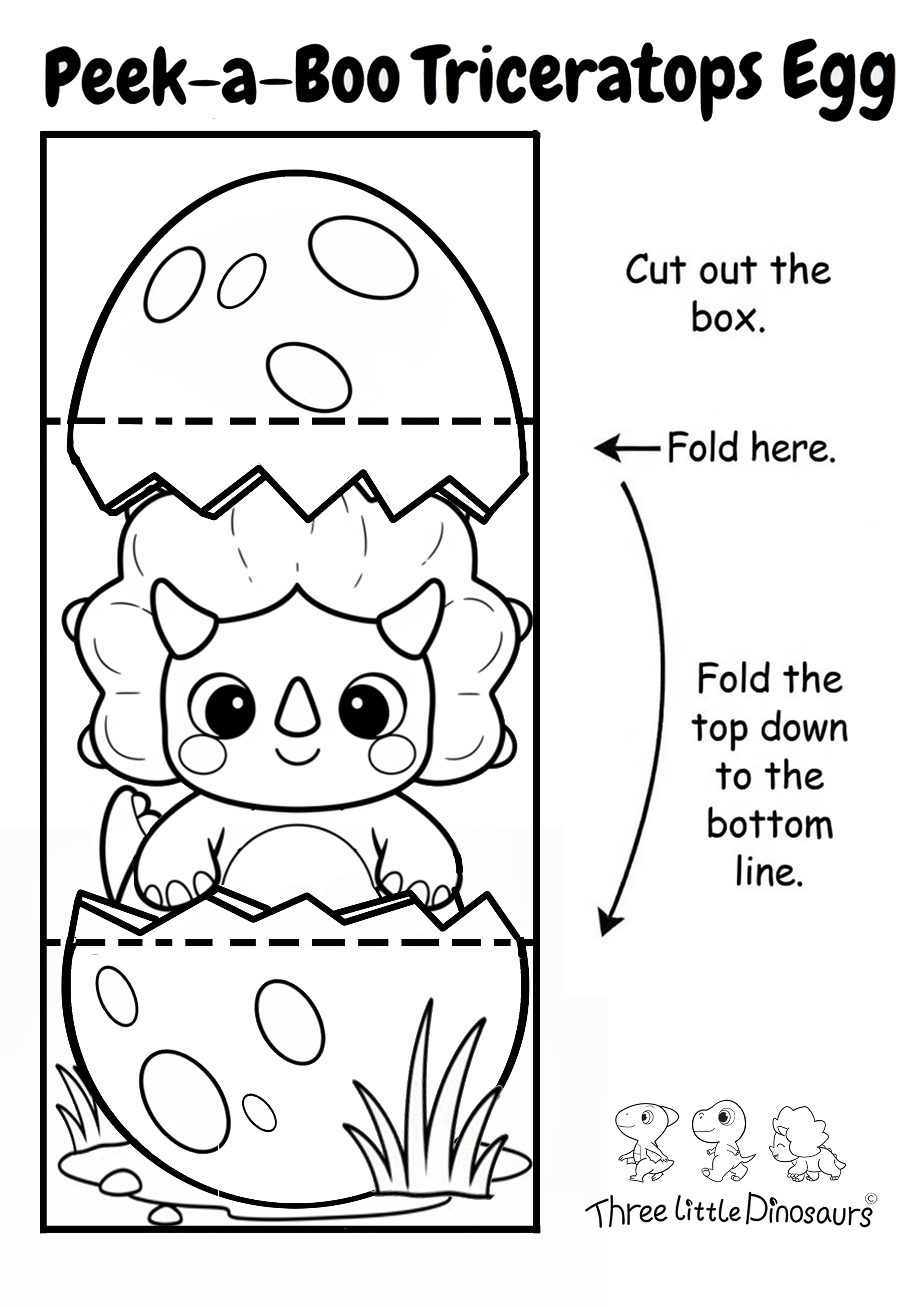 Peek-a-Boo Triceratops Egg – Free Printable Craft for Kids