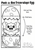 Peek-a-Boo Triceratops Egg printable craft for kids