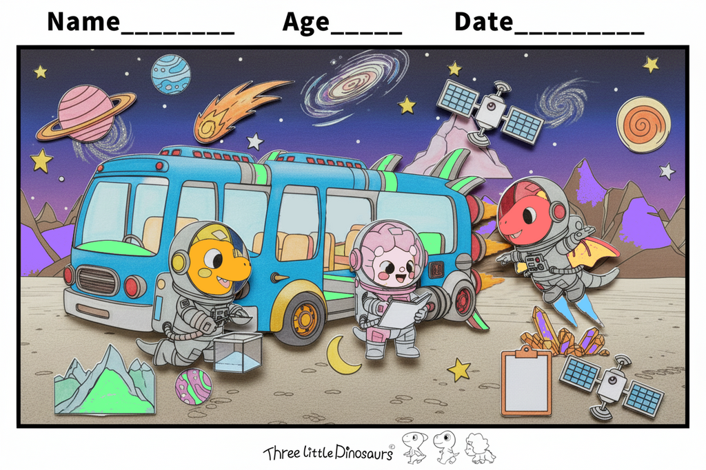 Space Explorer Adventure – 3D Color, Cut & Paste Craft