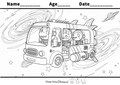 Dino Space Bus – Free Outer Space Coloring Page for Kids