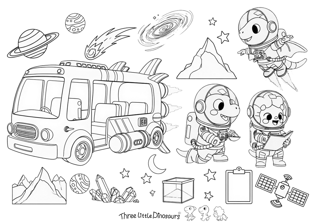 Space Explorer Adventure – 3D Color, Cut & Paste Craft