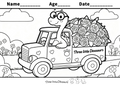 Dino Flower Truck – Free Valentine's Day Coloring Page for Kids