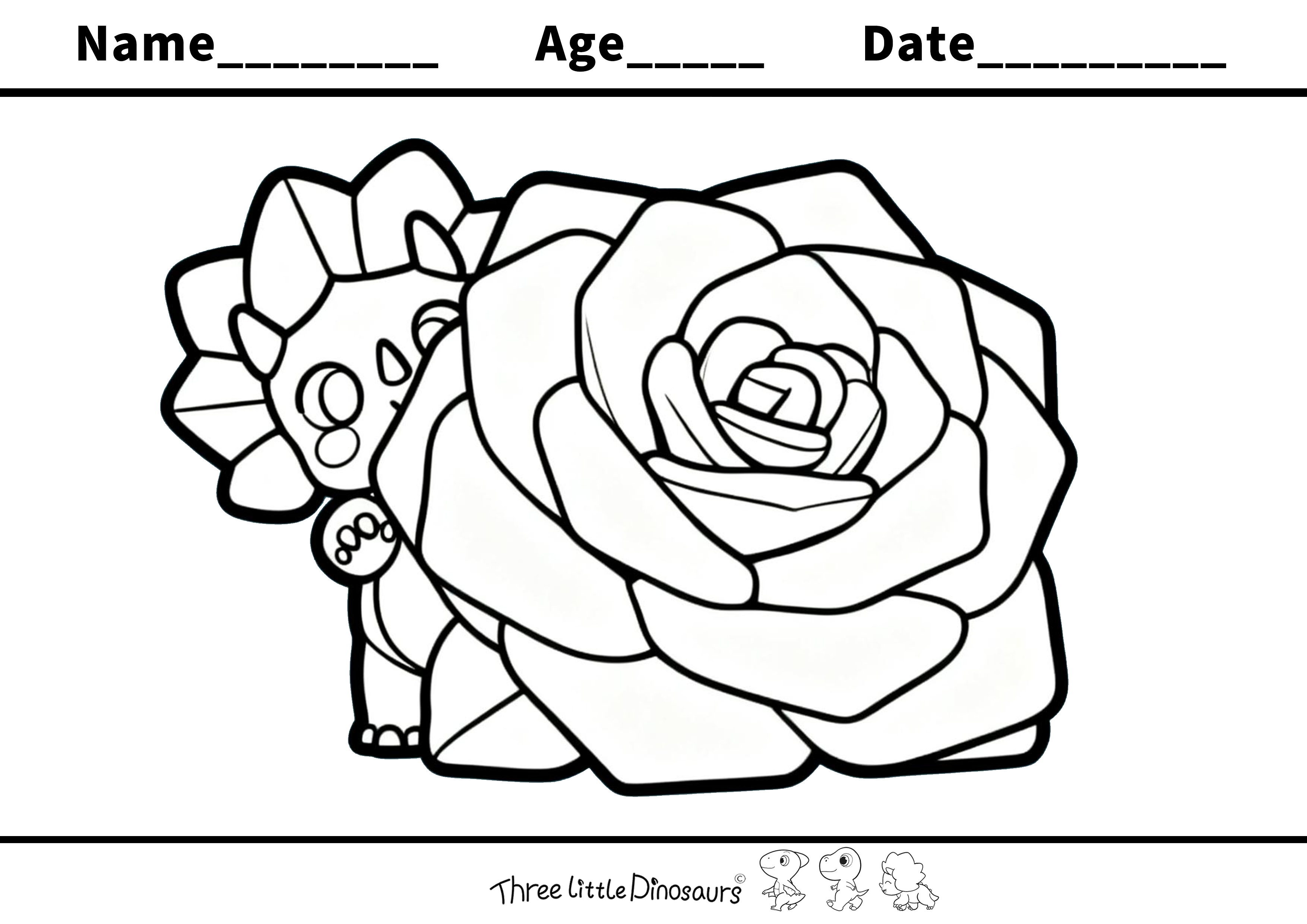 Rosie Inside a Rose – Free Valentine's Day Coloring Page for Kids