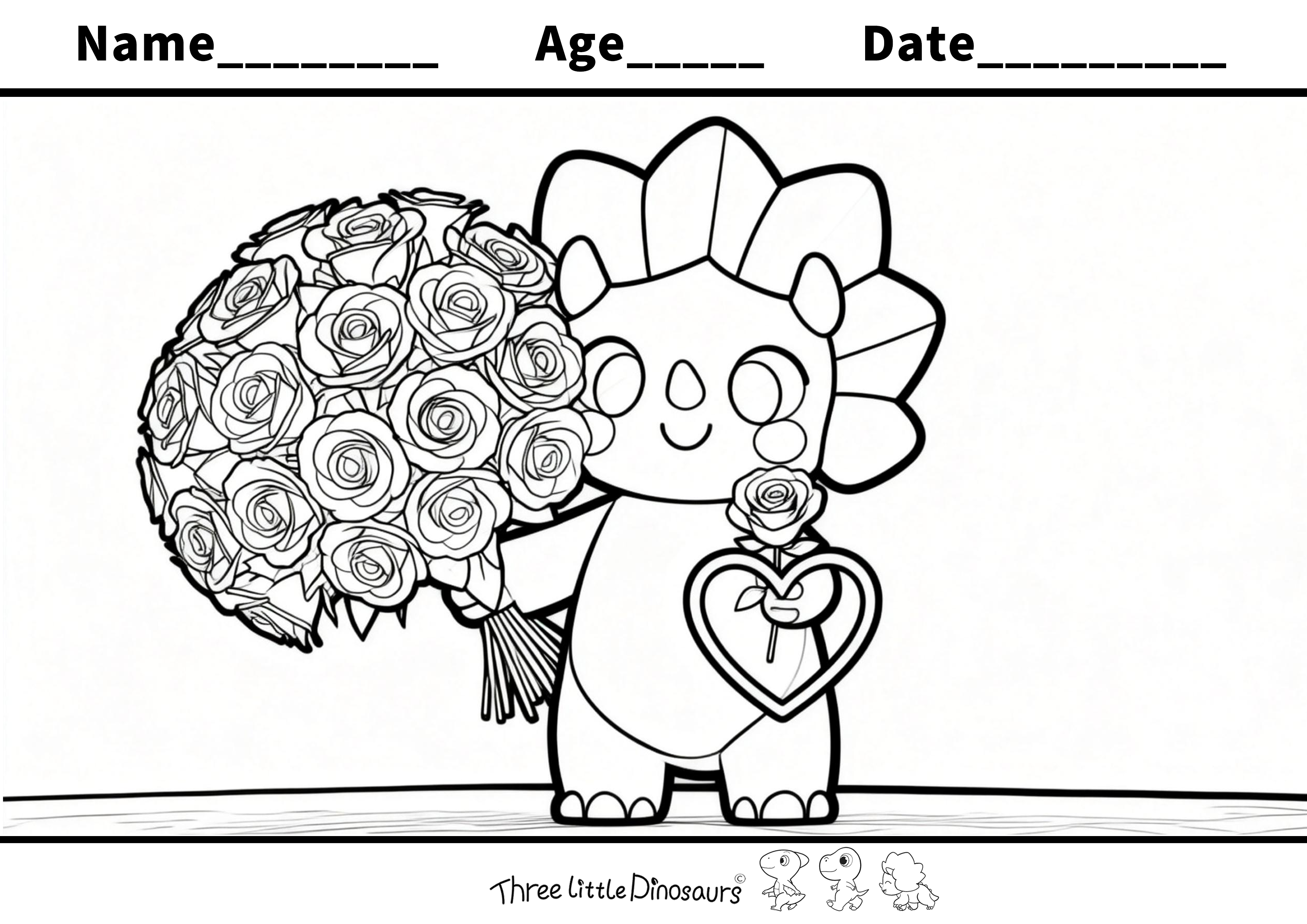 Rosie's Rose Bouquet – Free Valentine's Day Coloring Page for Kids